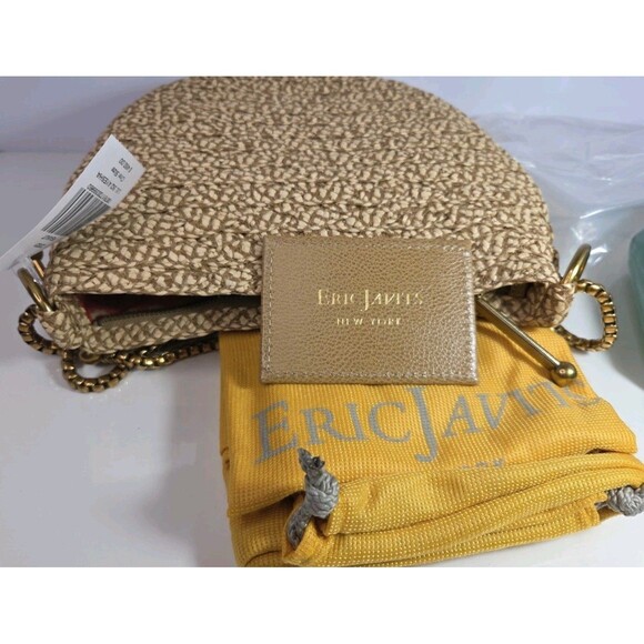 Eric Javits Handbag Lil Sq Ayesha Peanut Woven w/Gold Hardware Medium Sz NWT - Picture 12 of 16